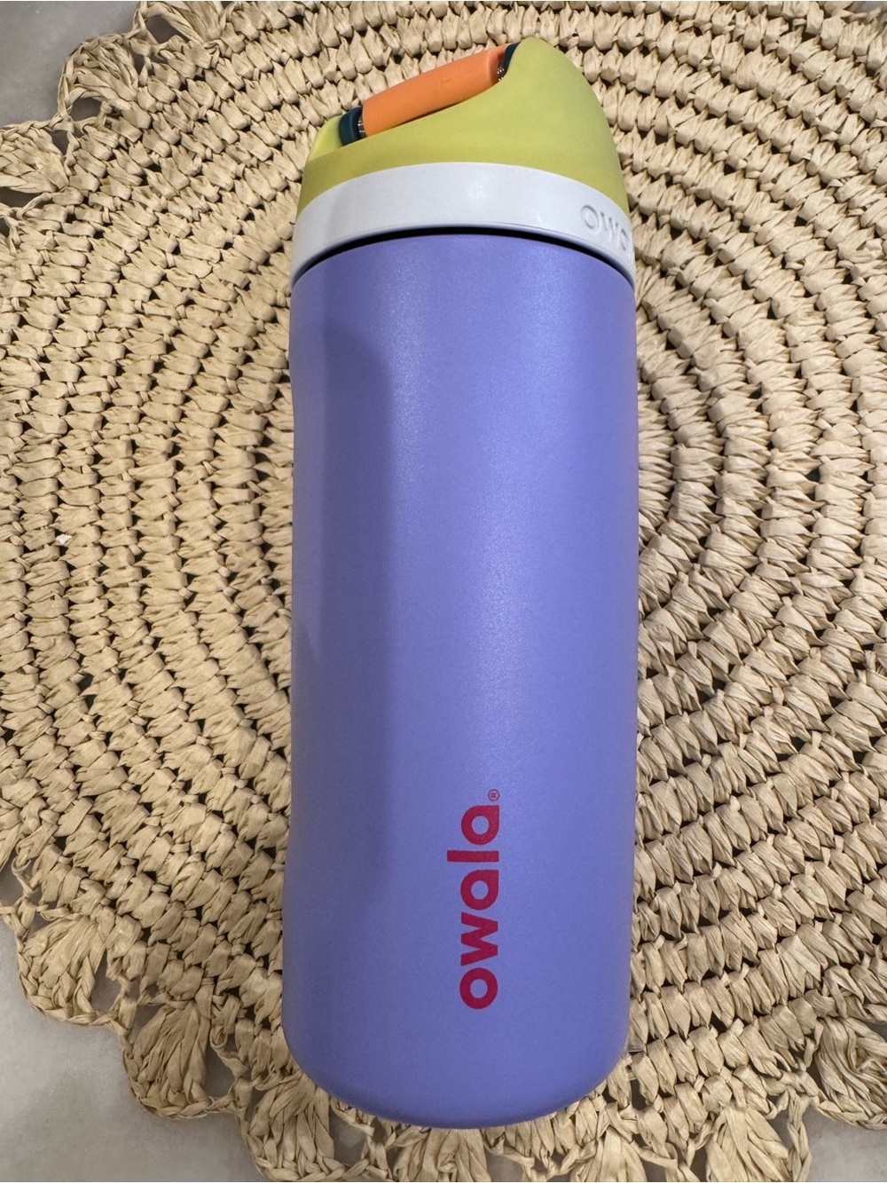 Owala Kids’ Free Sip 16oz Lavender Insulated Bottle with Lime and Orange Accents